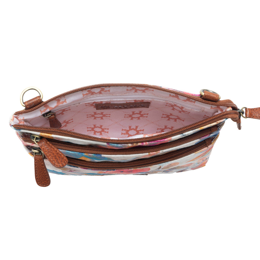 Myra Maple Ridge Cotton & Leather Crossbody Bag in Painted Ivory - Myra USA