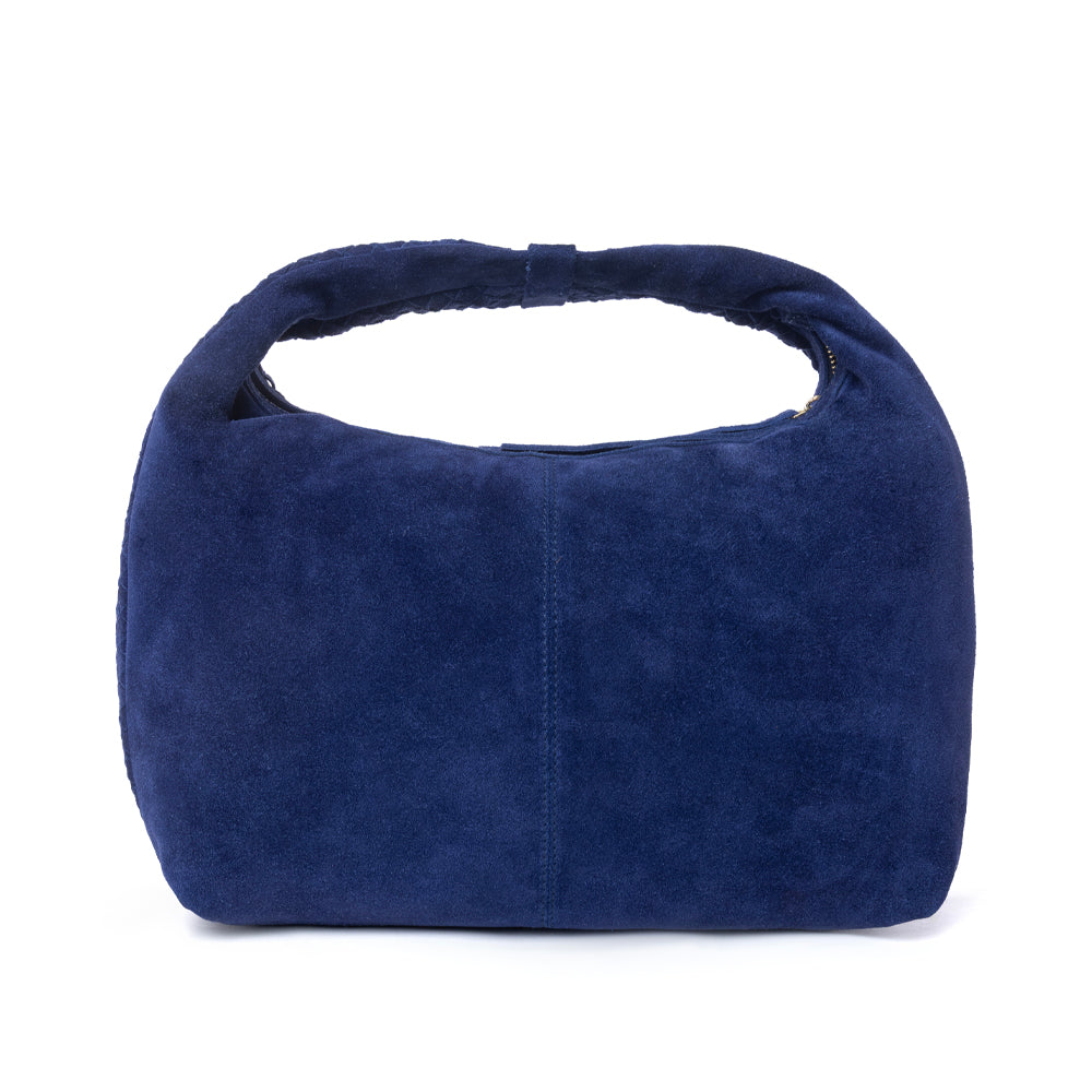 Myra Saddle Weave Genuine Suede Leather Bag in Royal Blue - Myra USA
