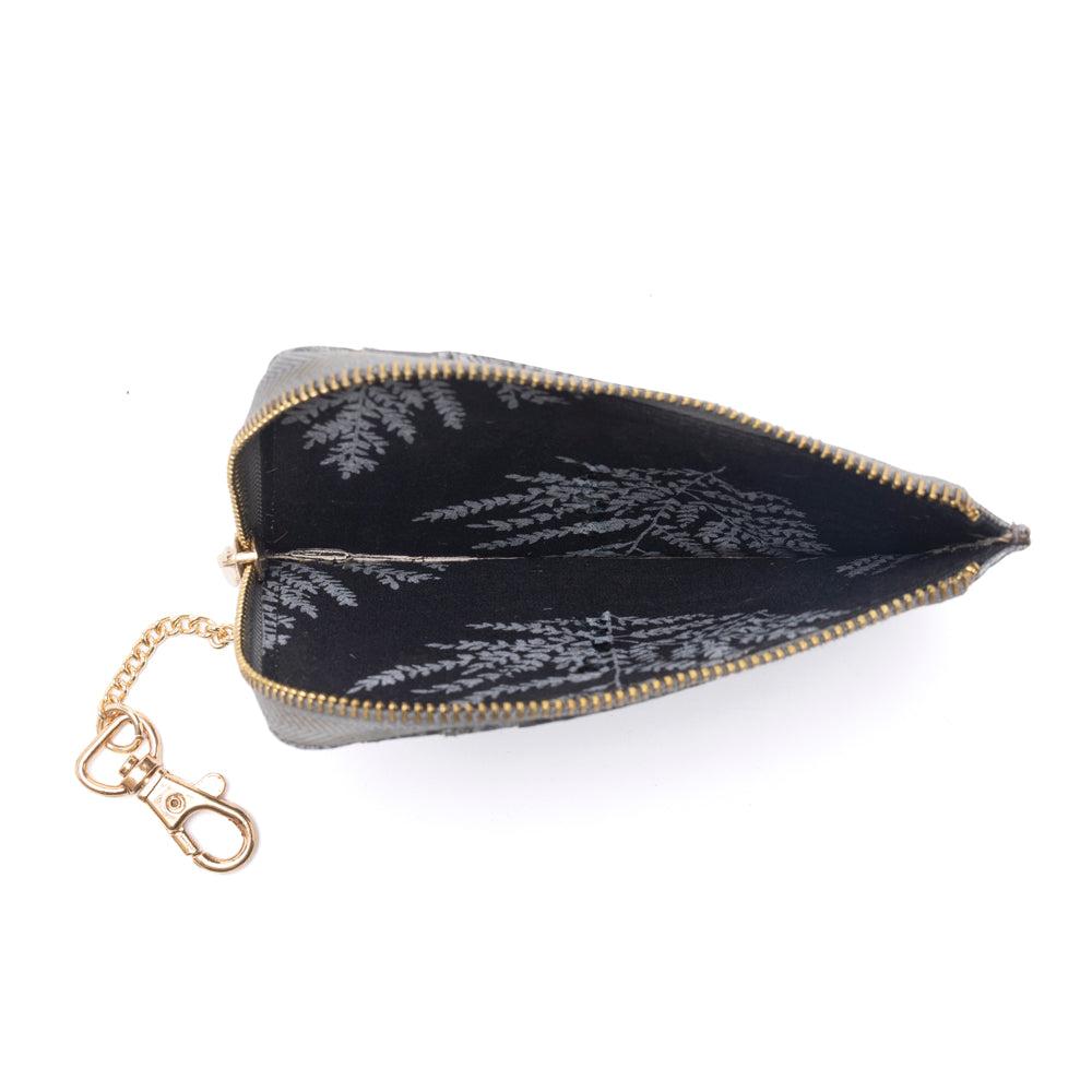 Myra Summer Grove Embossed Leather Credit Card Holder in Slate Grey - Myra USA