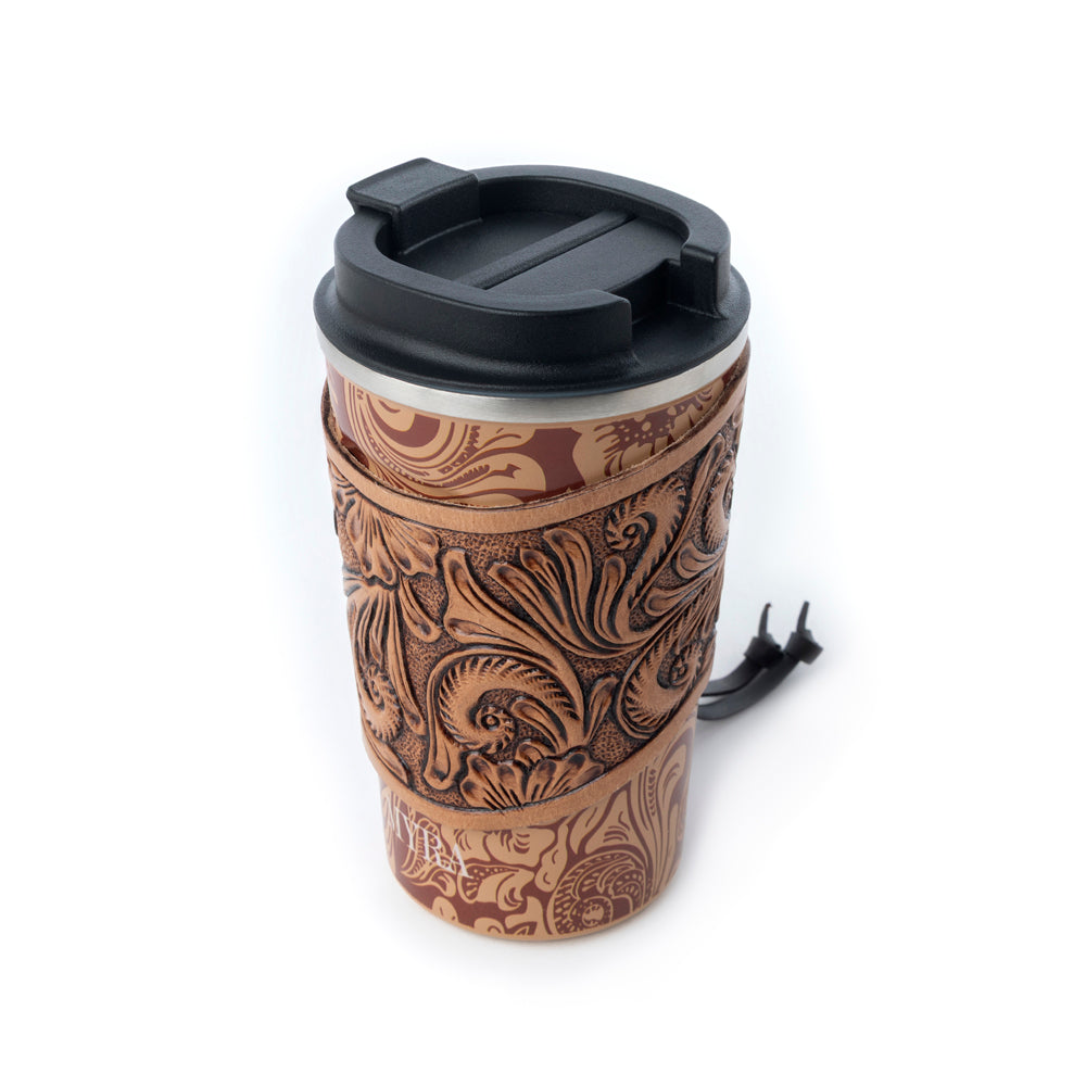 Western Trail Brew Stainless Steel Mug in Brown Baroque