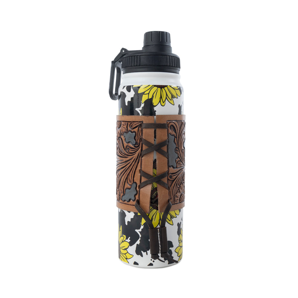 Moo & Bloom Stainless Steel Water Bottle in Sunflower Yellow
