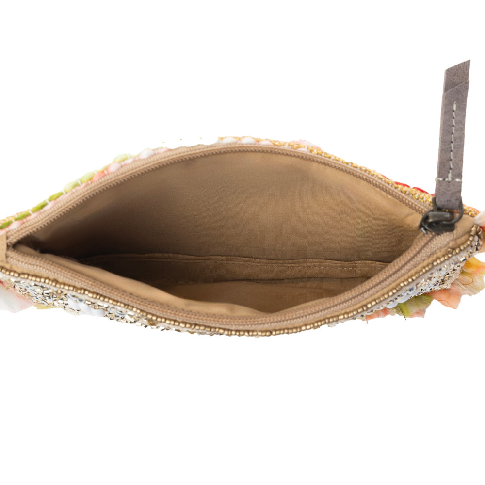 Myra Eye of the Storm Beaded Pouch in Gold Gaze - Myra USA