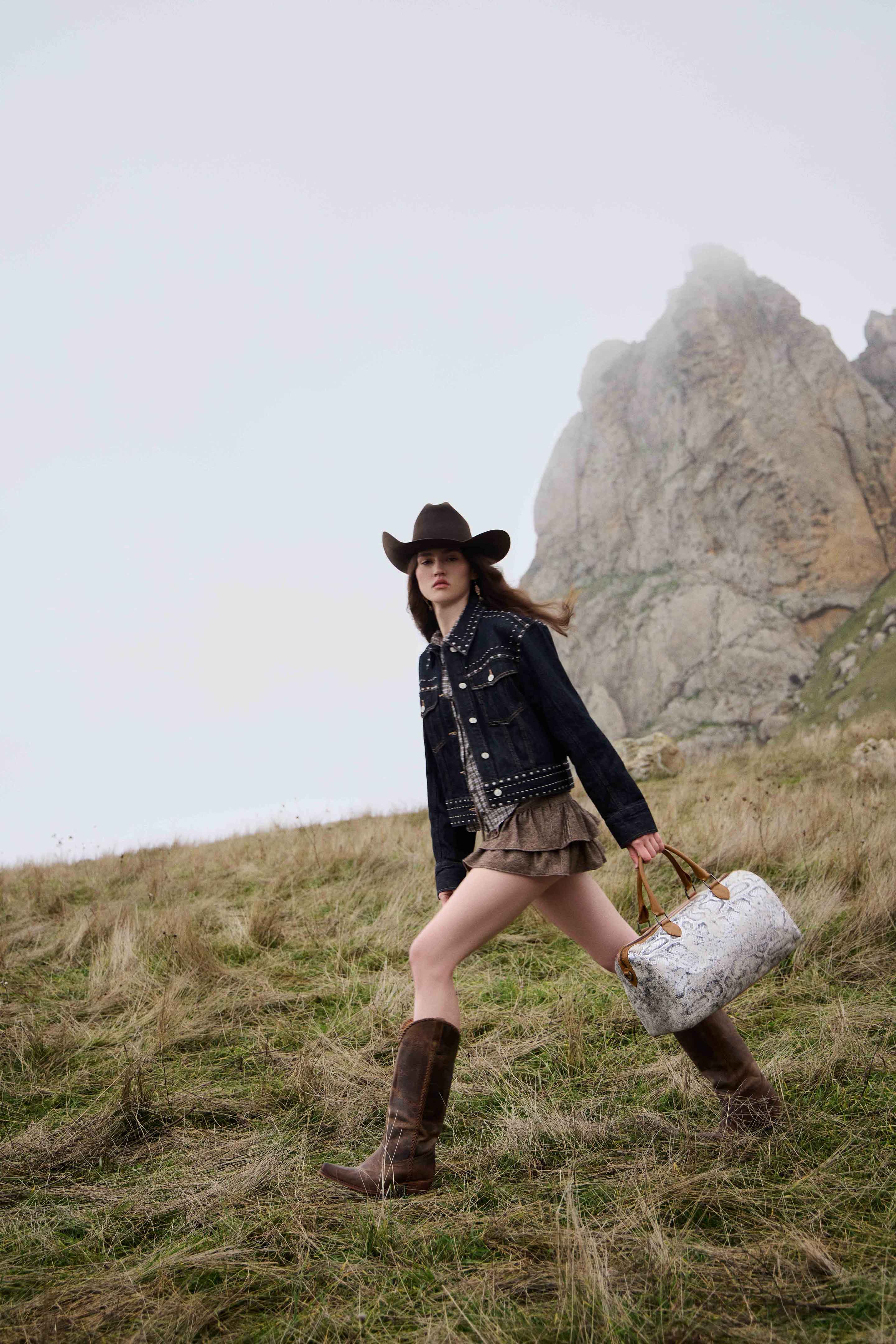 Myra Ranger's Echo Snake Print Leather Duffle Bag for Men in Aurora Viper