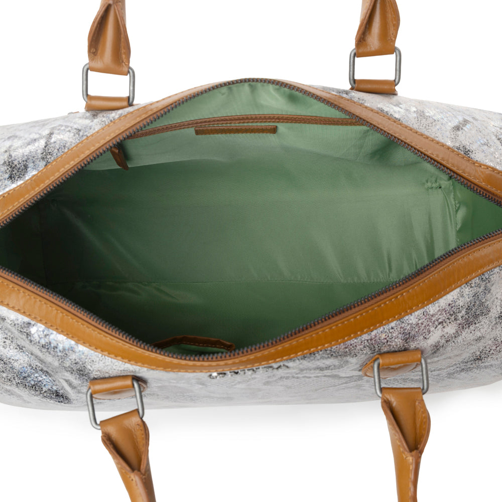 Myra Ranger's Echo Snake Print Leather Duffle Bag for Men in Aurora Viper - Myra USA