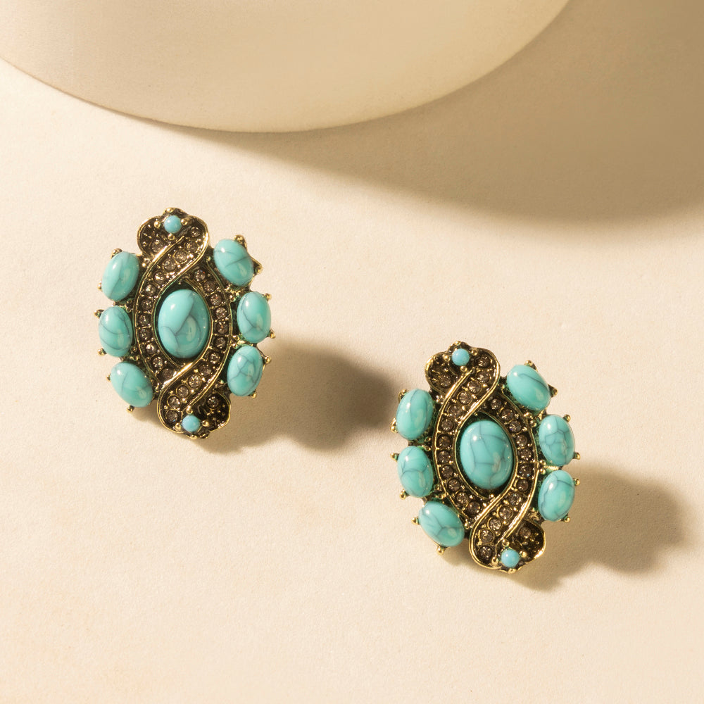 Myra Sage Wind Studs in Desert Turquoise - Myra USA