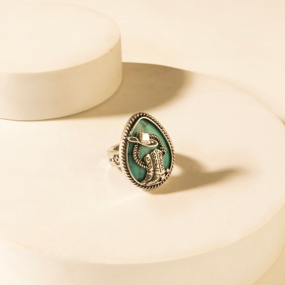 Myra High Noon Hat Ring in Turquoise - Myra USA