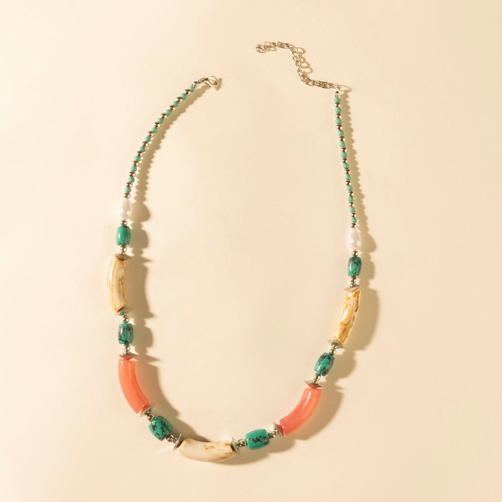 Myra Amber Fire and Blue Sky Necklace in Turquoise - Myra USA