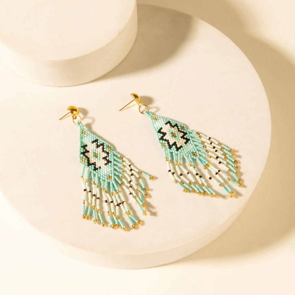 Myra Starfall Fringe Earrings in Turquoise - Myra USA