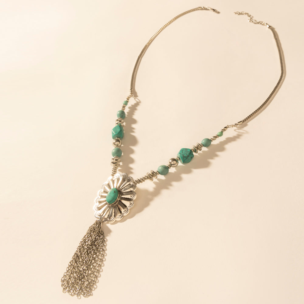 Myra Relic Pendant Necklace in Turquoise Vein - Myra USA