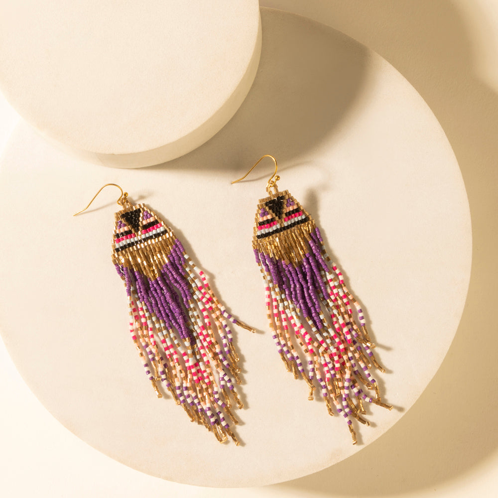 Myra Fiesta Fringe Earrings in Violet Smoke - Myra USA