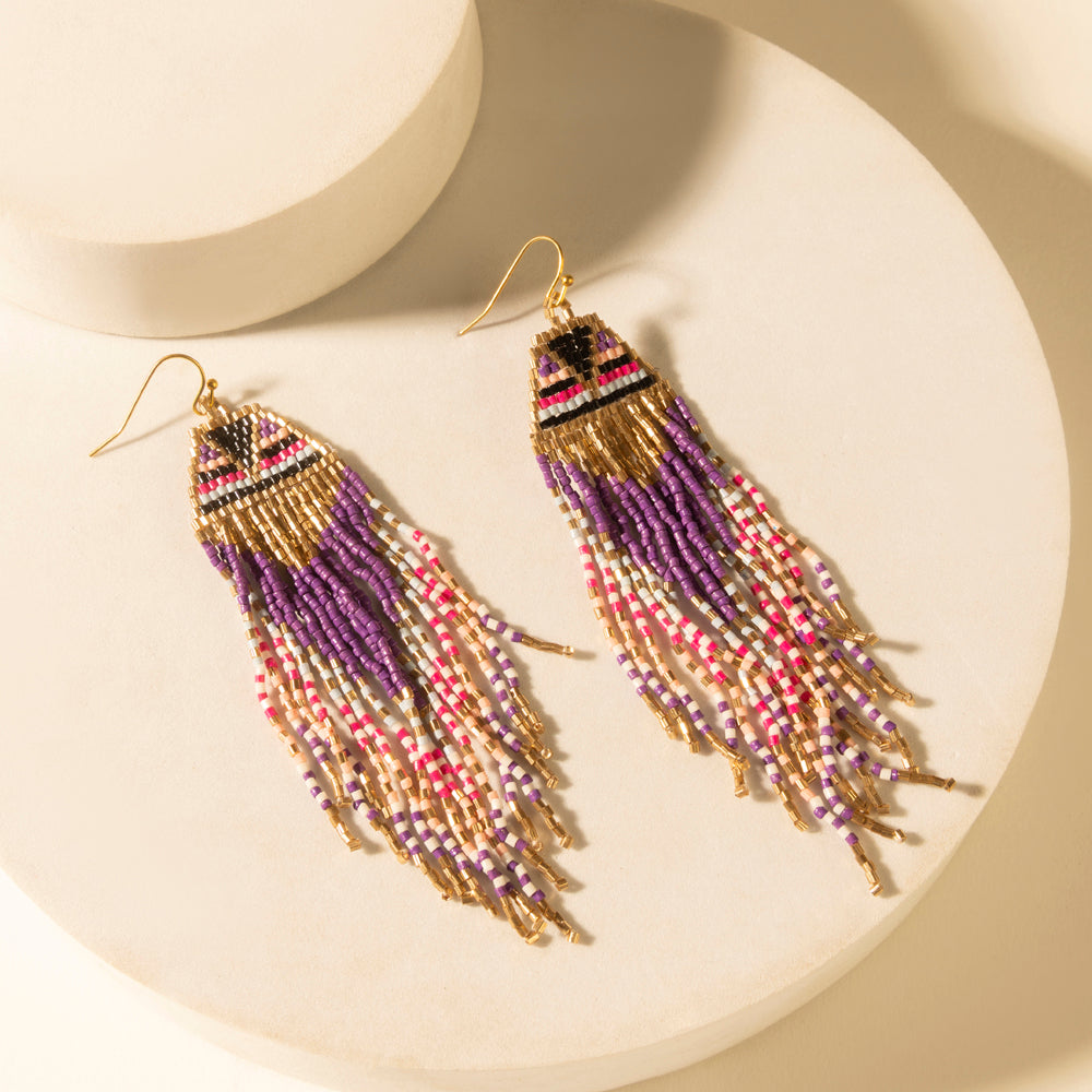 Myra Fiesta Fringe Earrings in Violet Smoke - Myra USA