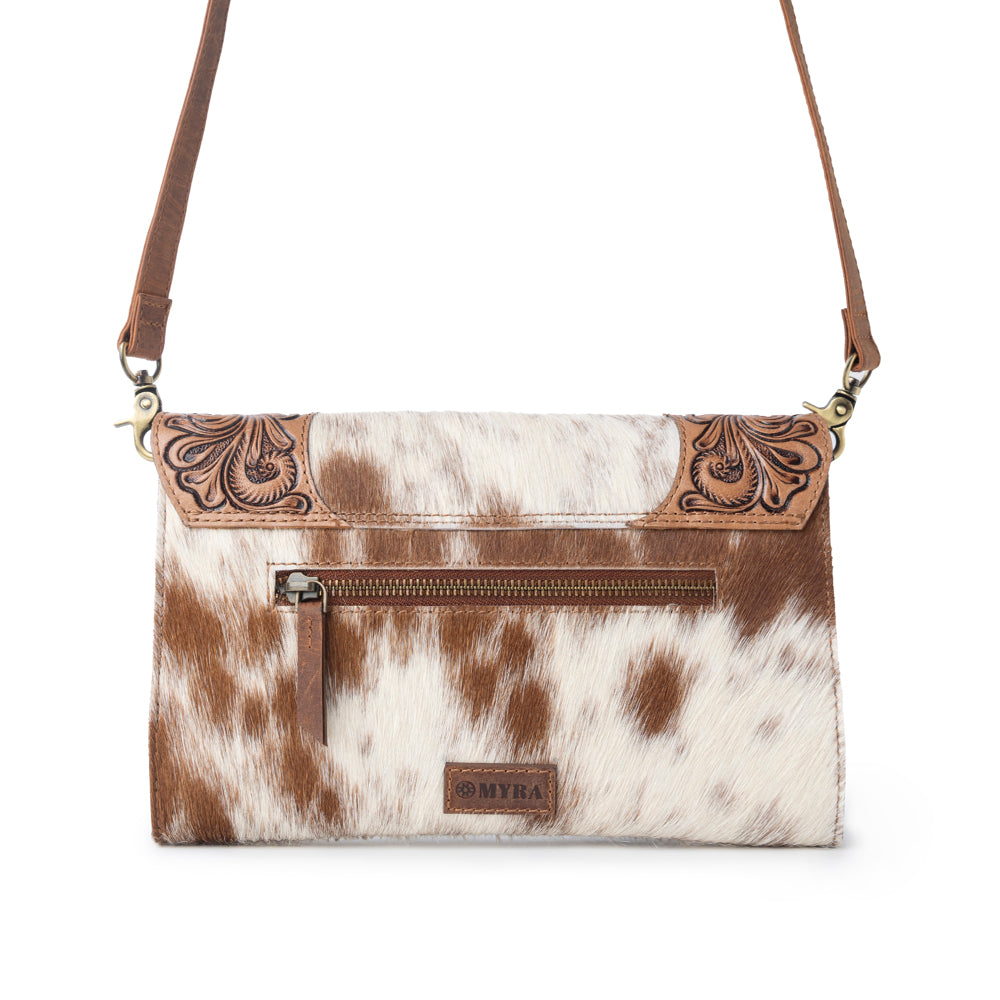 Myra Vinebloom Carve Handtooled Bag in Sienna Frost - Myra USA