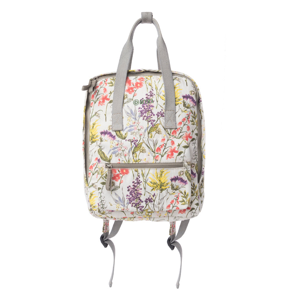 Myra Pine Meadow Cotton & Leather Crossbody Bag in Garden White - Myra USA