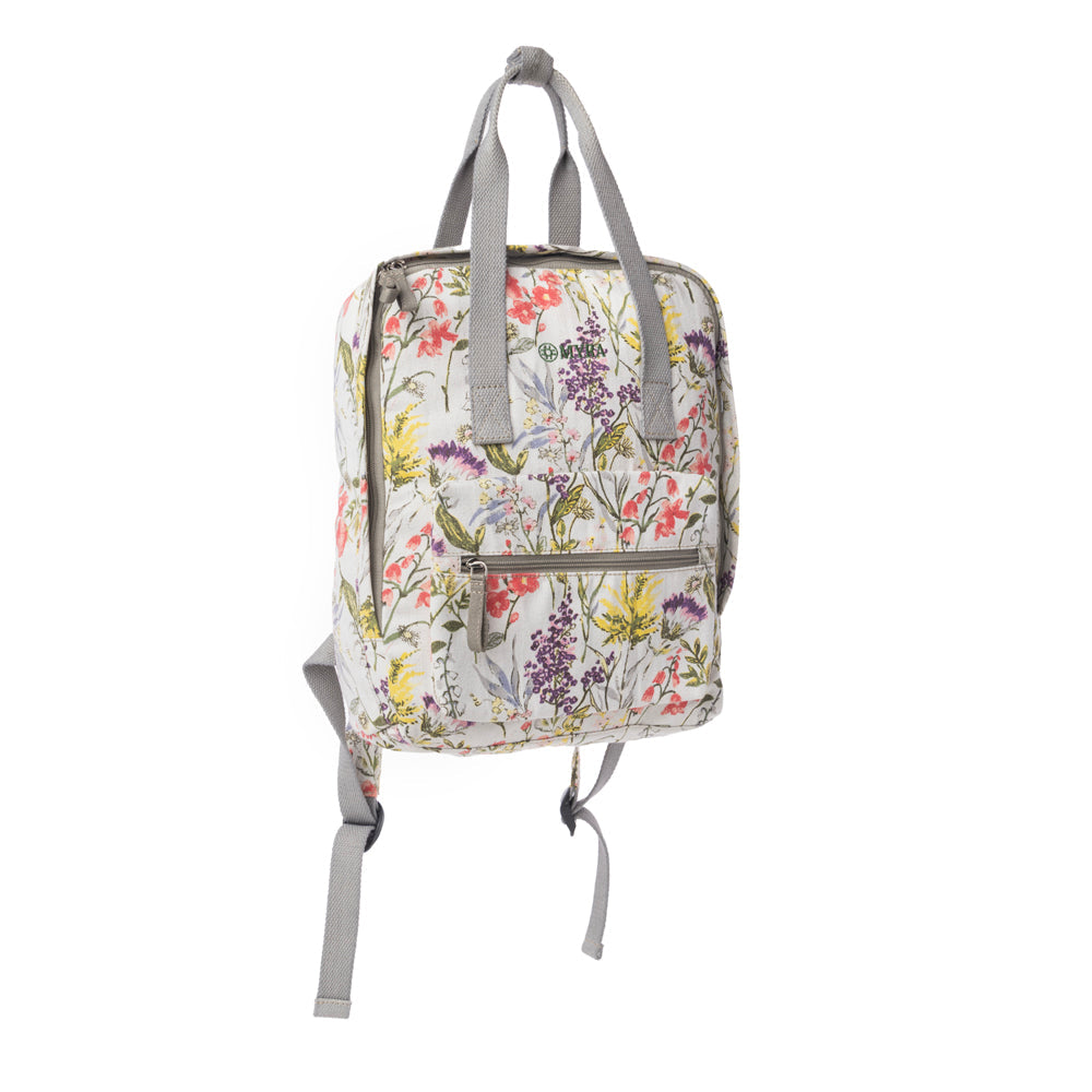 Myra Pine Meadow Cotton & Leather Crossbody Bag in Garden White - Myra USA