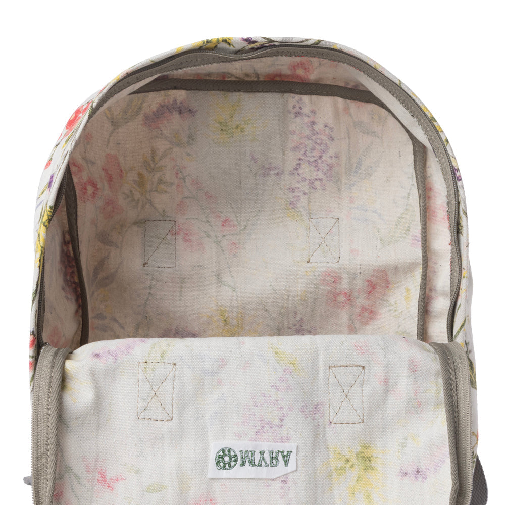 Myra Pine Meadow Cotton & Leather Crossbody Bag in Garden White - Myra USA