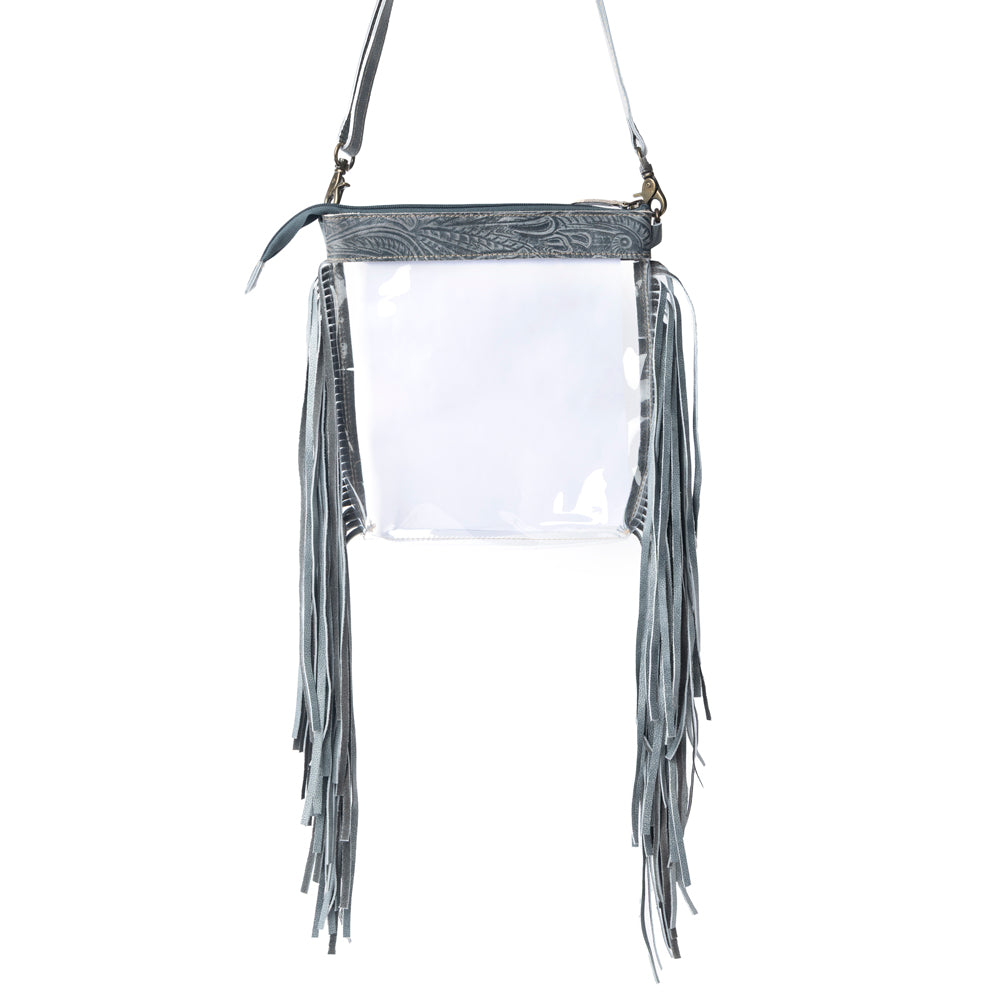 Myra Frontier Trail Clear Fringe Bag in Cactus Moss - Myra USA