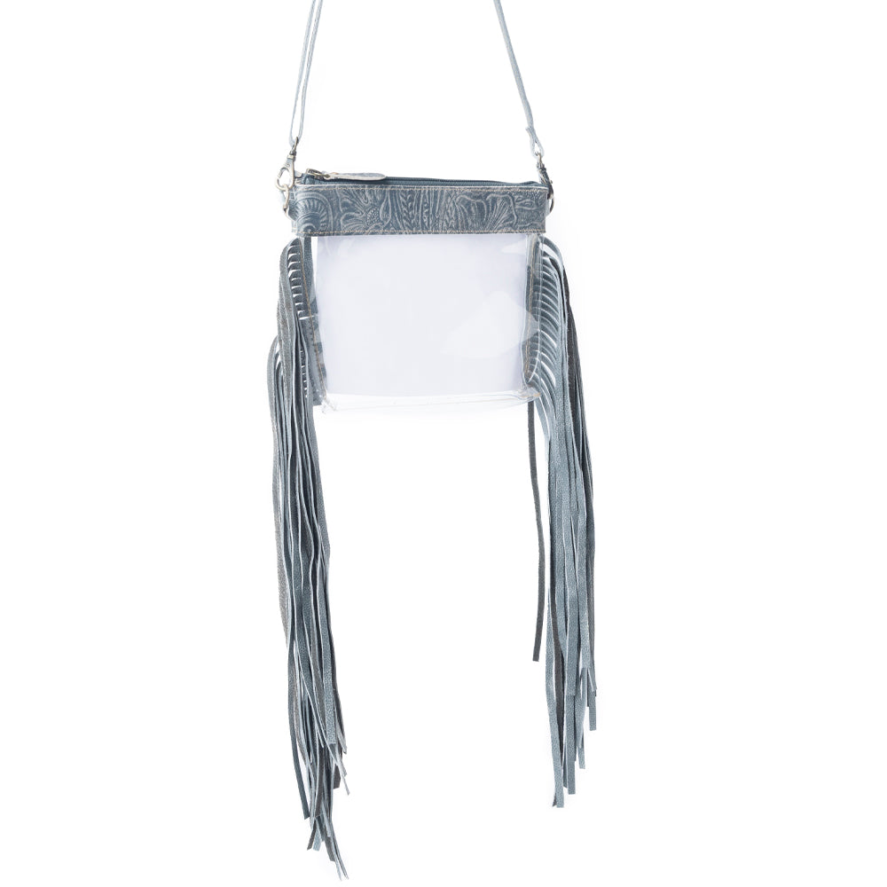 Myra Frontier Trail Clear Fringe Bag in Juniper Mist - Myra USA