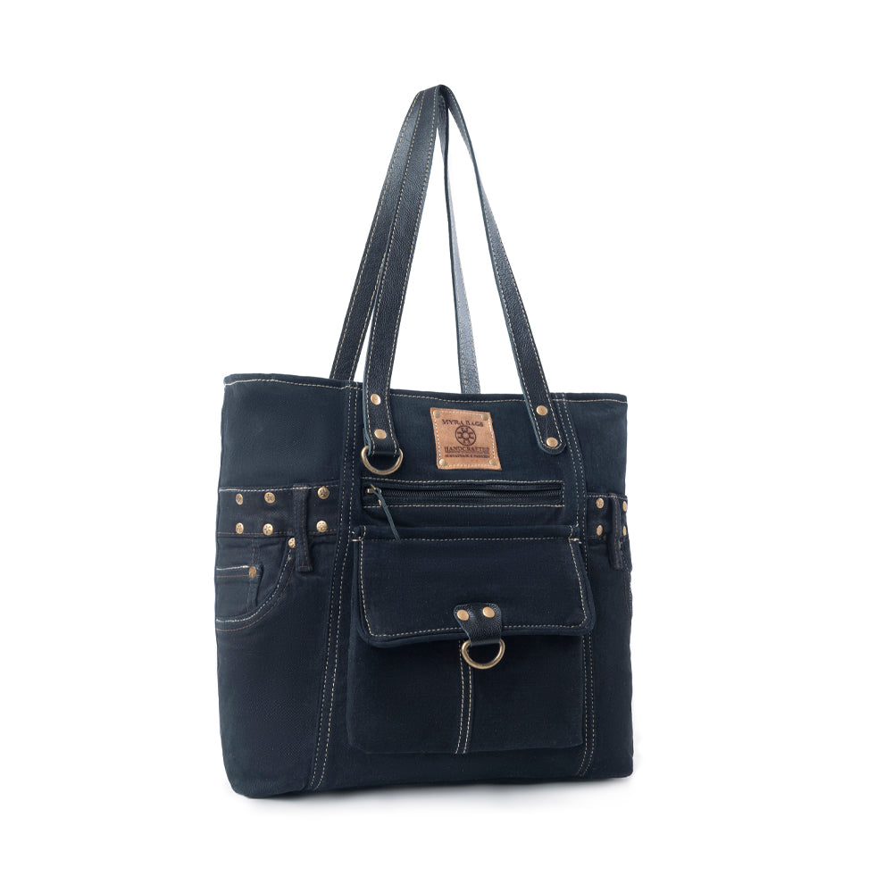Myra Desert Trail Tote Bag in Midnight Coal - Myra USA
