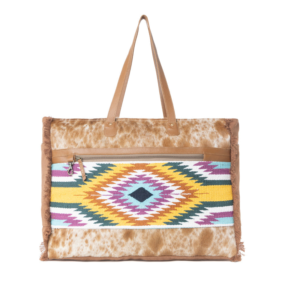 Myra Plains Diamond Weekender Bag in Serape Sable - Myra USA