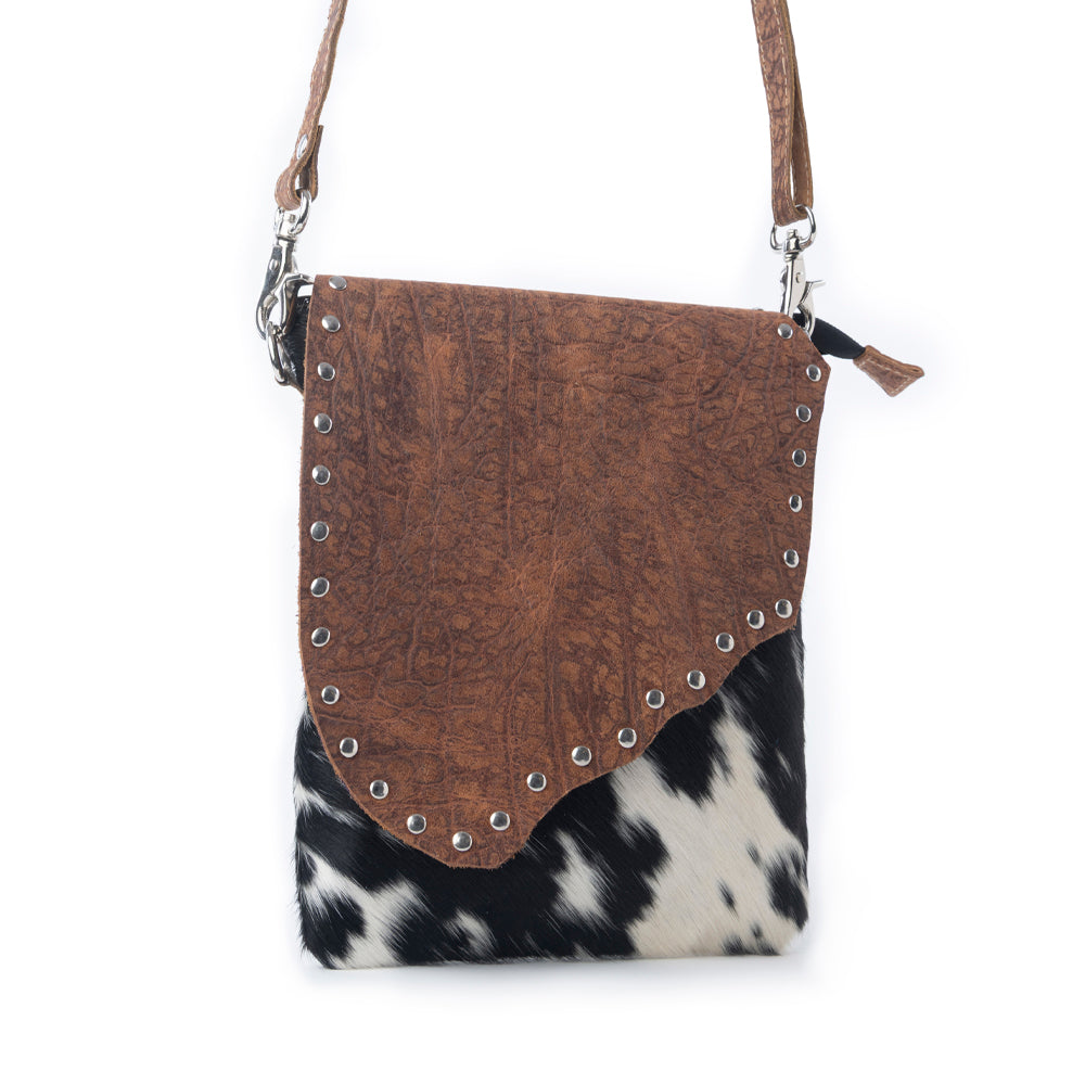 Myra Stonebrook Canvas & Hairon Bag in Spotted Ivory - Myra USA
