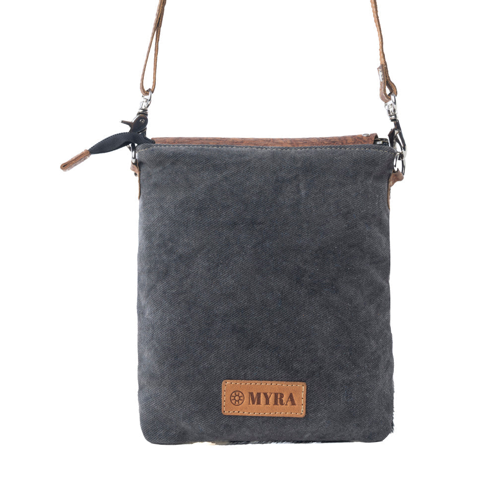 Myra Stonebrook Canvas & Hairon Bag in Spotted Ivory - Myra USA