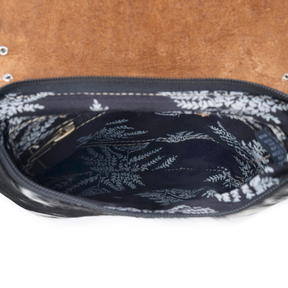 Myra Stonebrook Canvas & Hairon Bag in Spotted Ivory - Myra USA