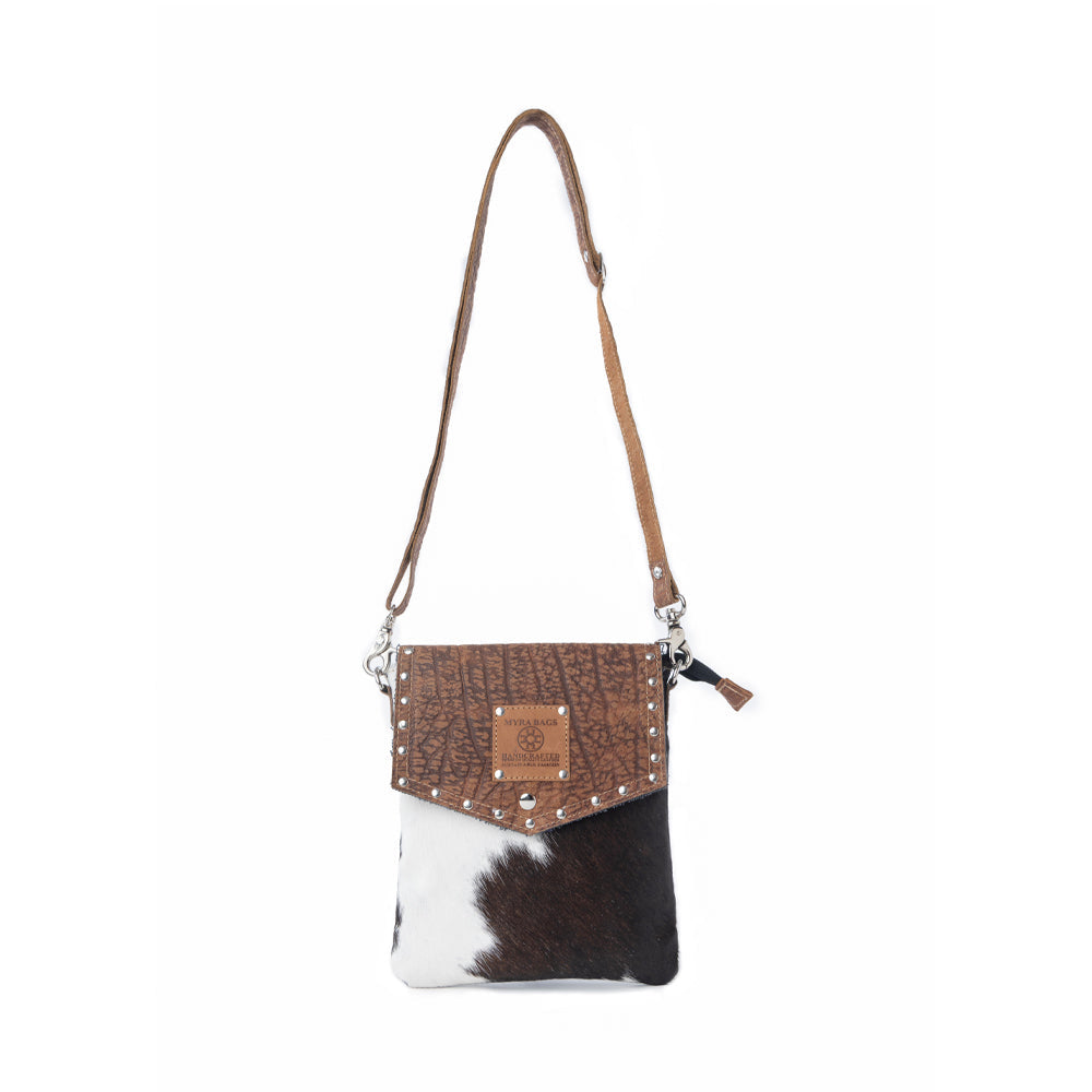 Myra Rustler Bend Canvas & Hairon Bag in Brindle Chestnut - Myra USA