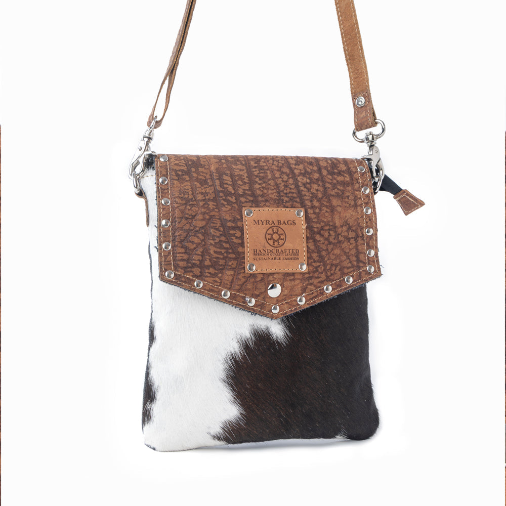 Myra Rustler Bend Canvas & Hairon Bag in Brindle Chestnut - Myra USA