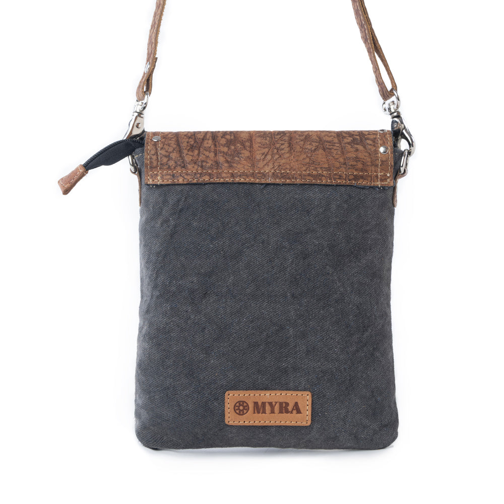 Myra Rustler Bend Canvas & Hairon Bag in Brindle Chestnut - Myra USA