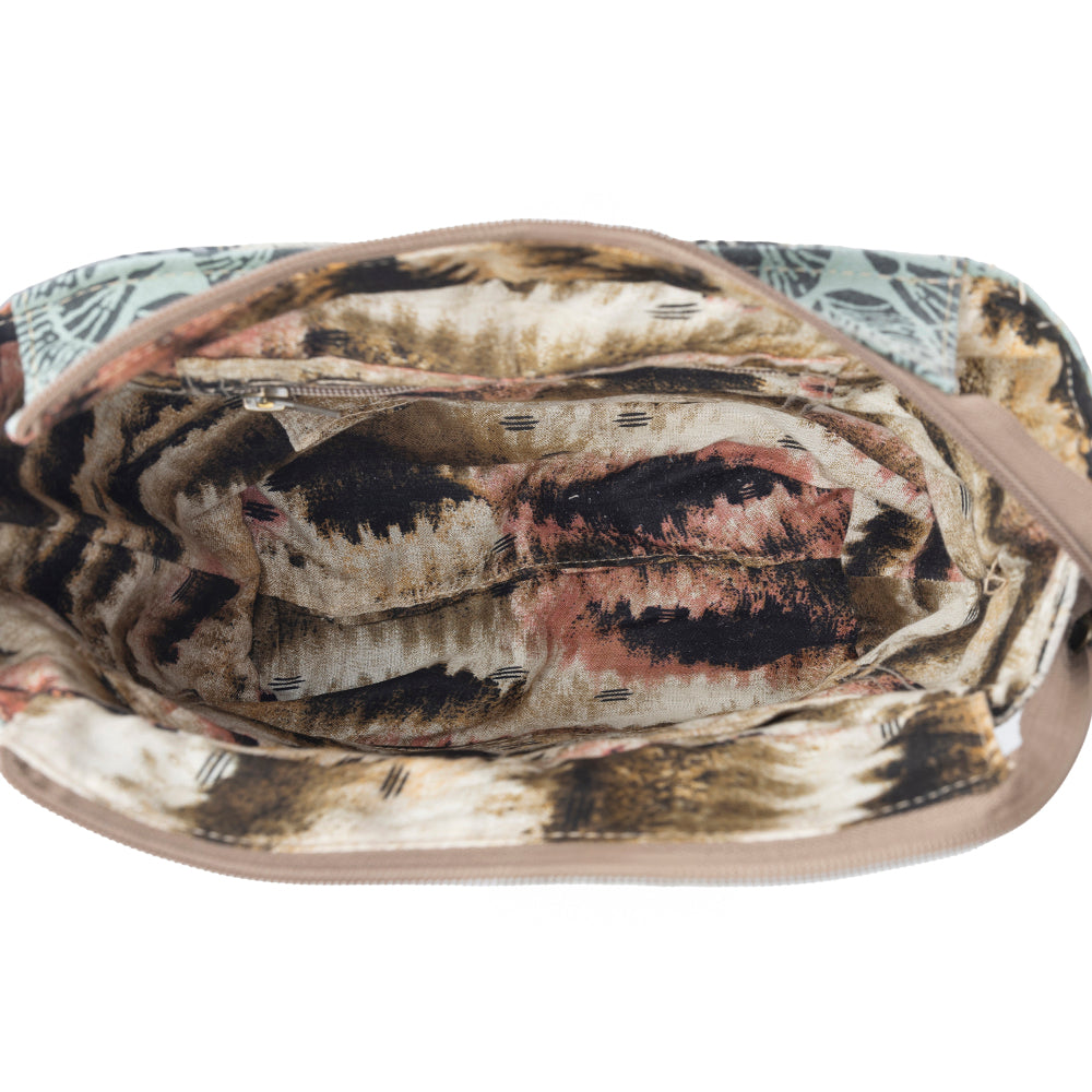 Myra Willow Trace Canvas & Hairon Bag in Geo Sage - Myra USA