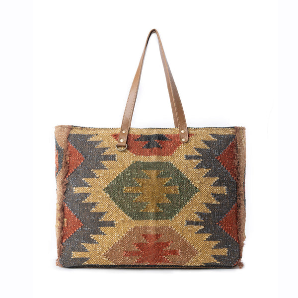 Myra Prairie Crest Weekender Bag in Mustard Yellow - Myra USA