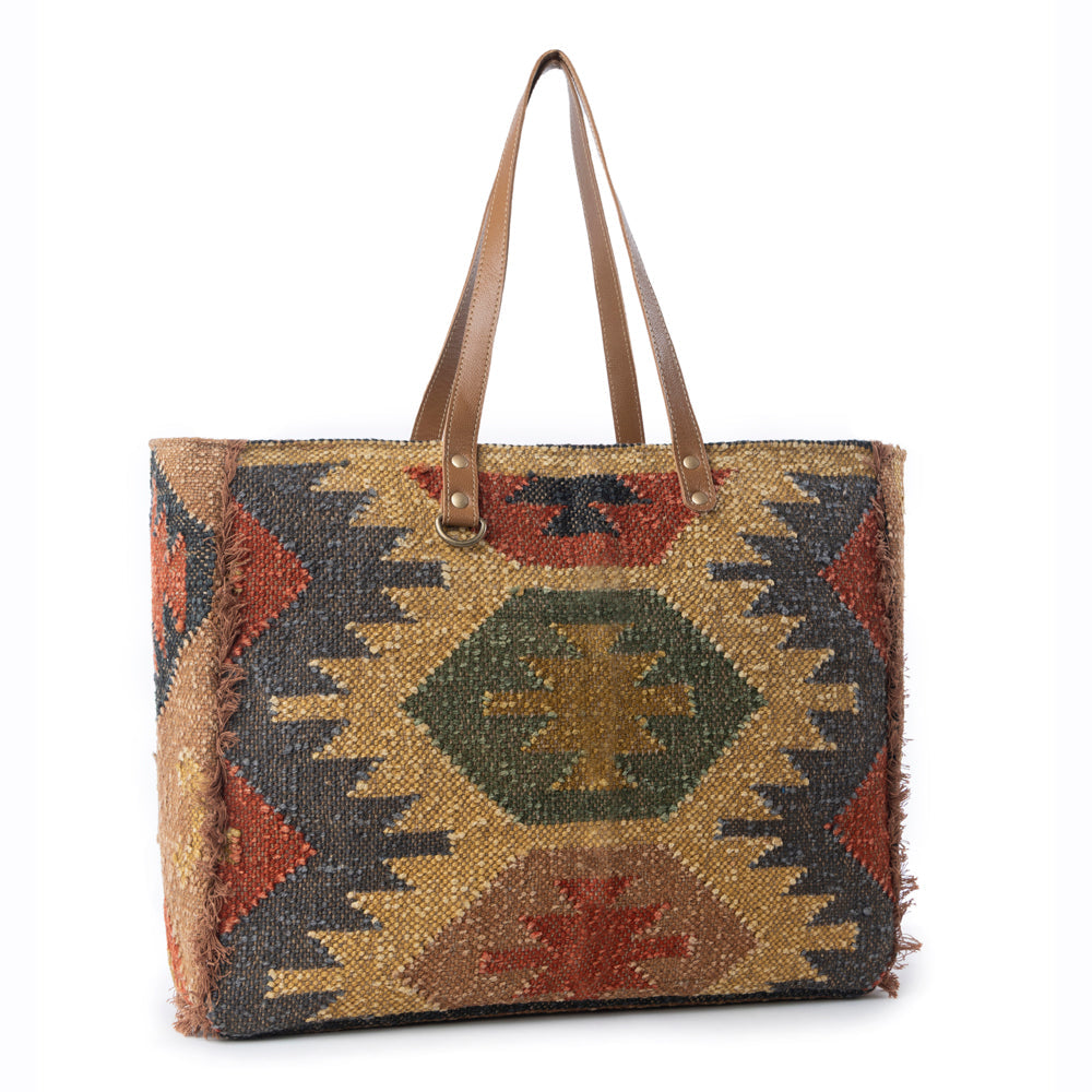 Myra Prairie Crest Weekender Bag in Mustard Yellow - Myra USA