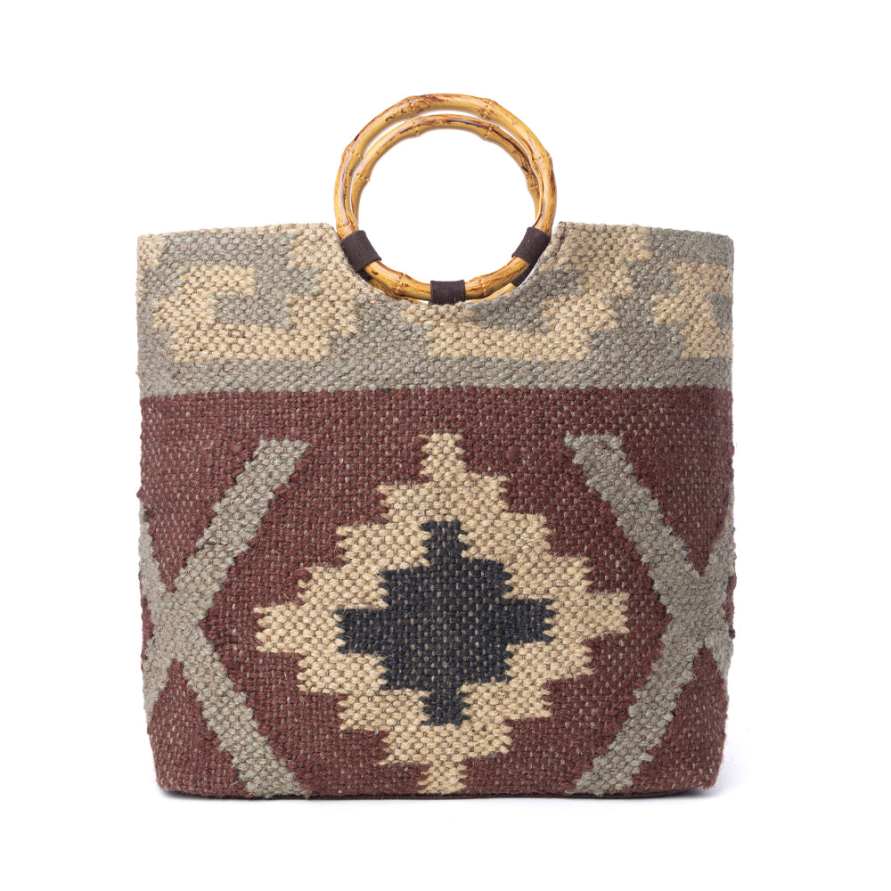 Myra Desert Loom Jute Tote Bag in Harvest Clay - Myra USA