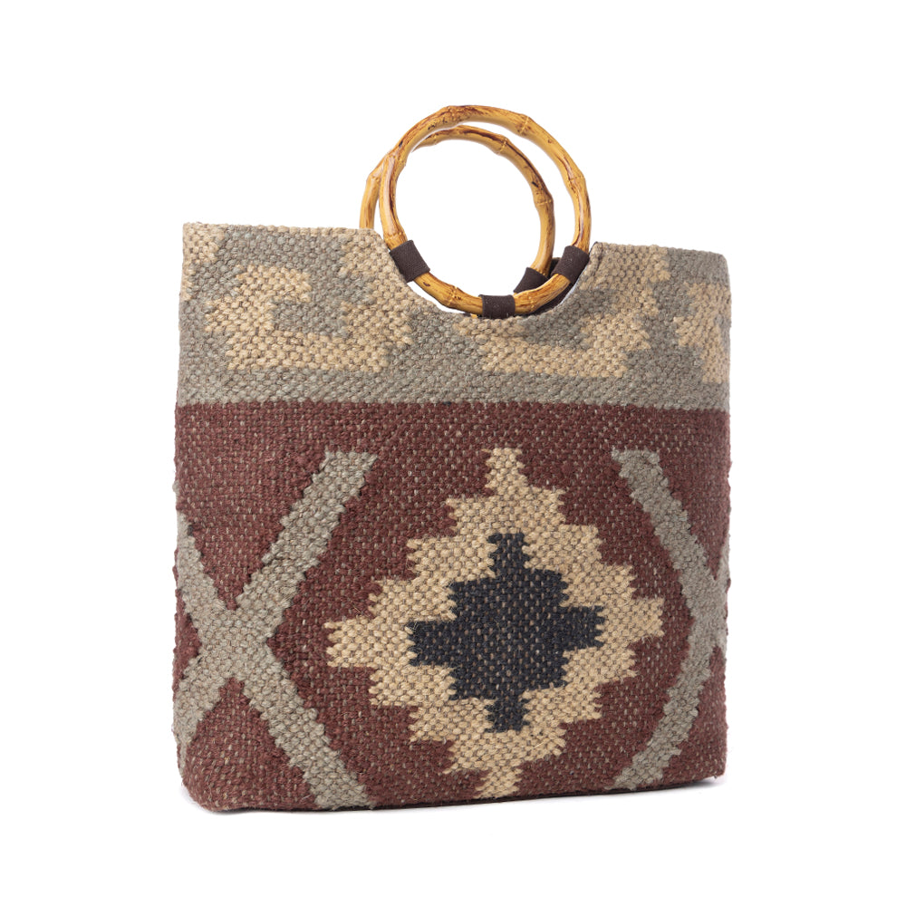 Myra Desert Loom Jute Tote Bag in Harvest Clay - Myra USA