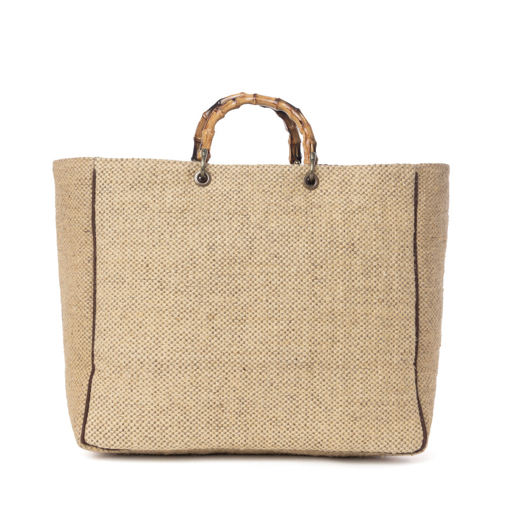 Myra Desert Loom Jute Weekender Bag in Saffron Dune - Myra USA
