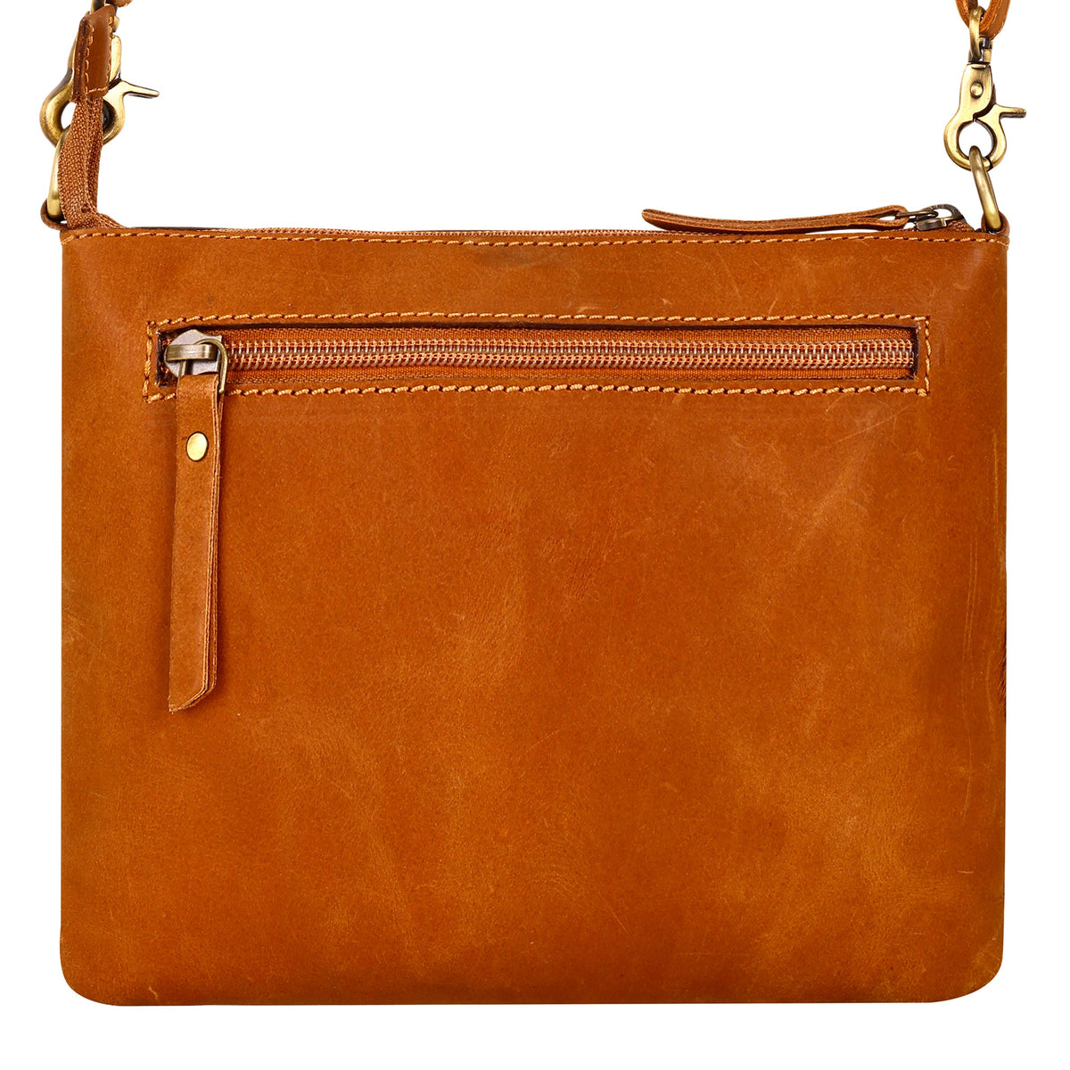 Myra Latigo Crossbody Bag for Women in brown with hair on and handtooled leather - Myra USA