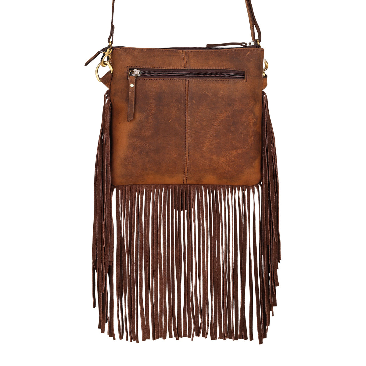 Myra Brindis Crossbody Bag for Women in brown with hair on and handtooled leather - Myra USA
