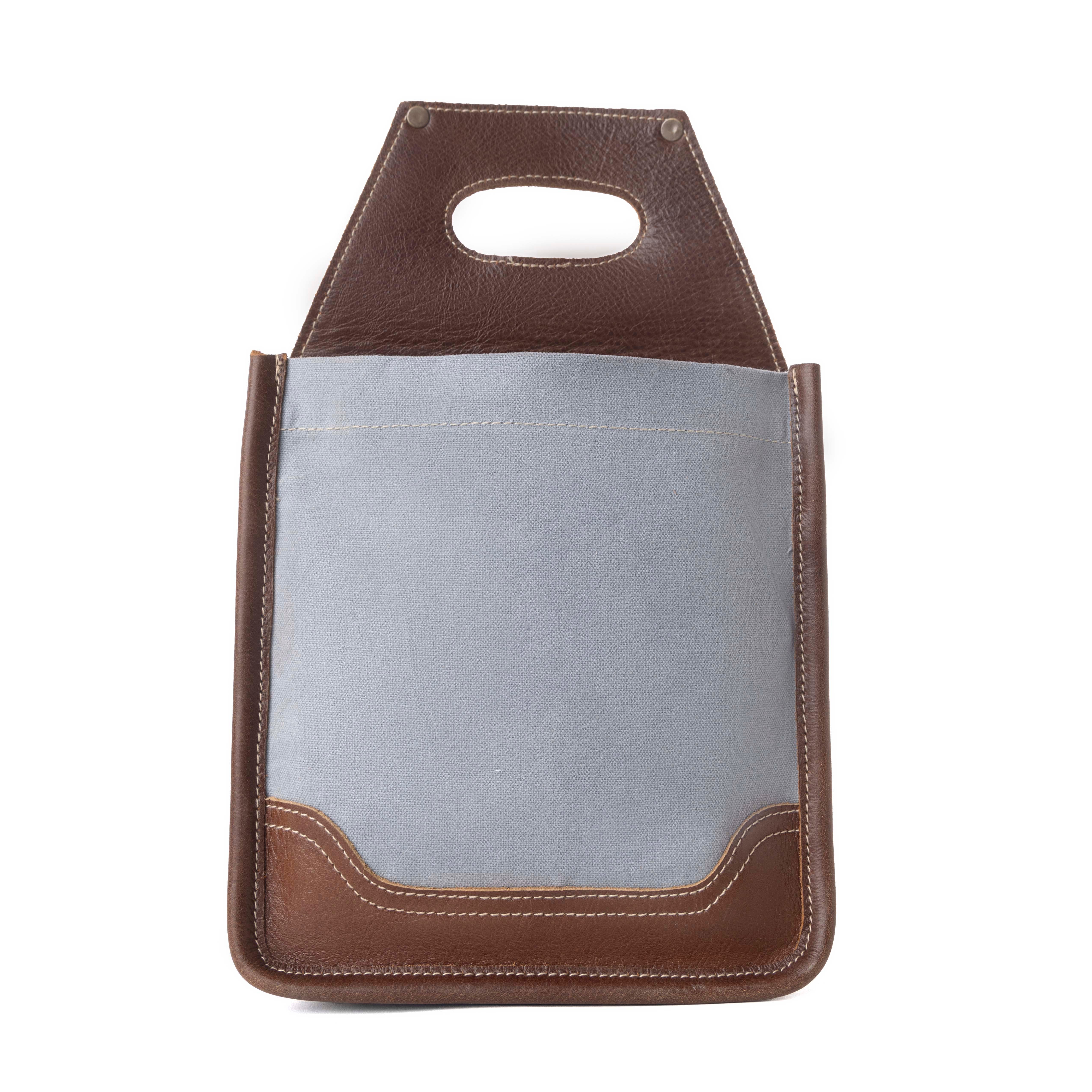 Myra Barrelcut Leather & Canvas Beer Holder in Cedar White - Myra USA