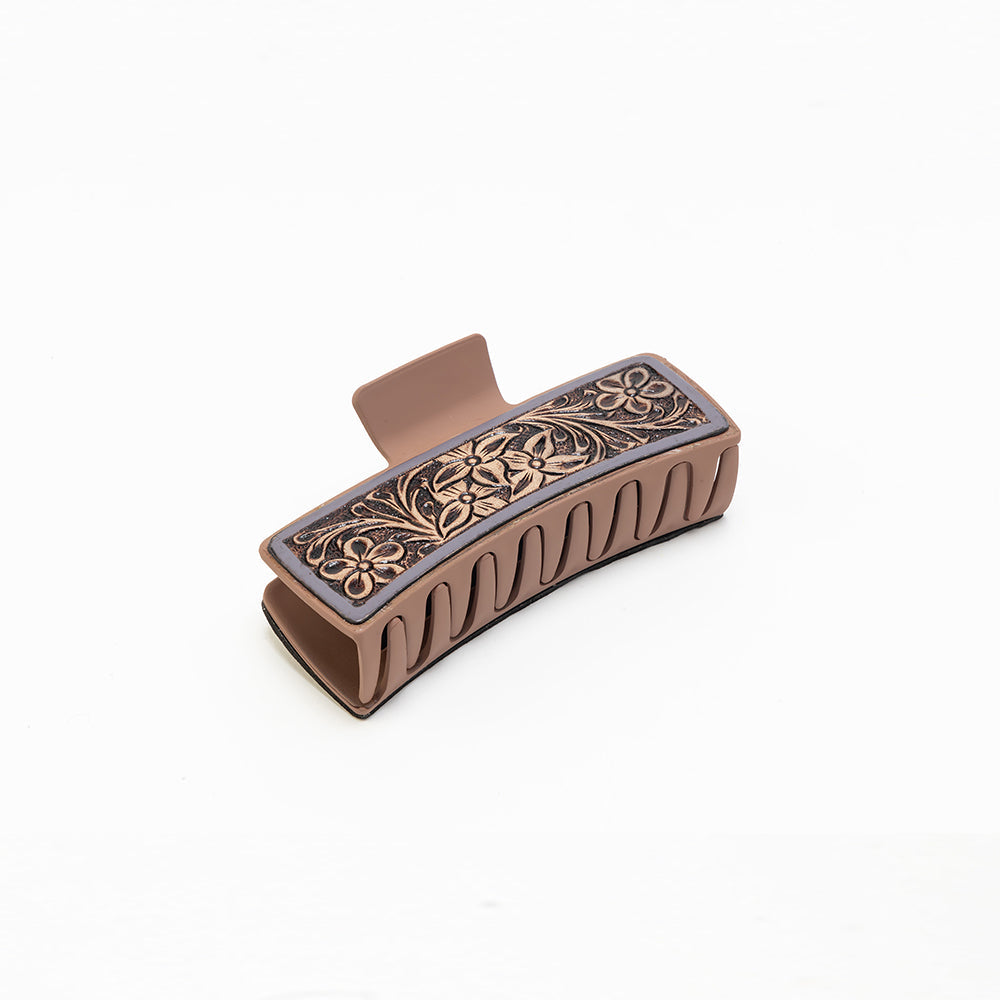 Myra Rangebloom Handtooled Hair Clip in Bronze - Myra USA