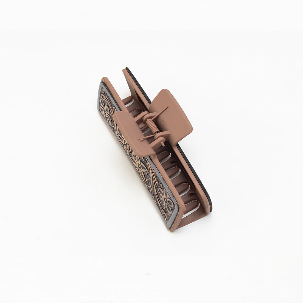 Myra Rangebloom Handtooled Hair Clip in Bronze - Myra USA