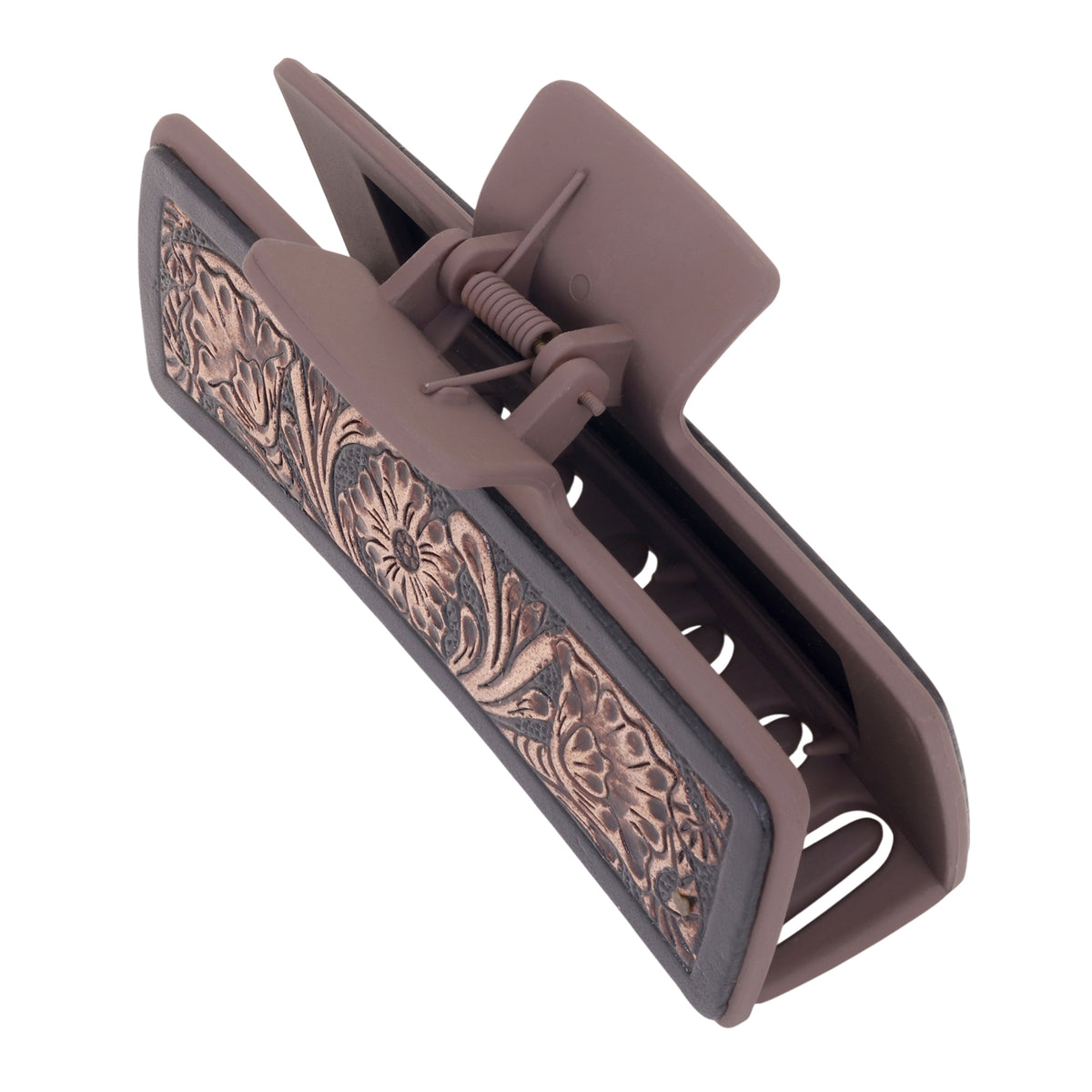 Myra Cindertrail Handtooled Hair Clip in Ebony Cream - Myra USA