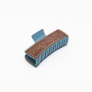 Myra Everline Handtooled Hairclip in Sky Blue - Myra USA