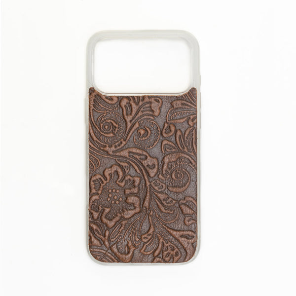 Myra Toolcrest Embossed Leather iPhone 17 Pro Max Mobile Case - Myra USA