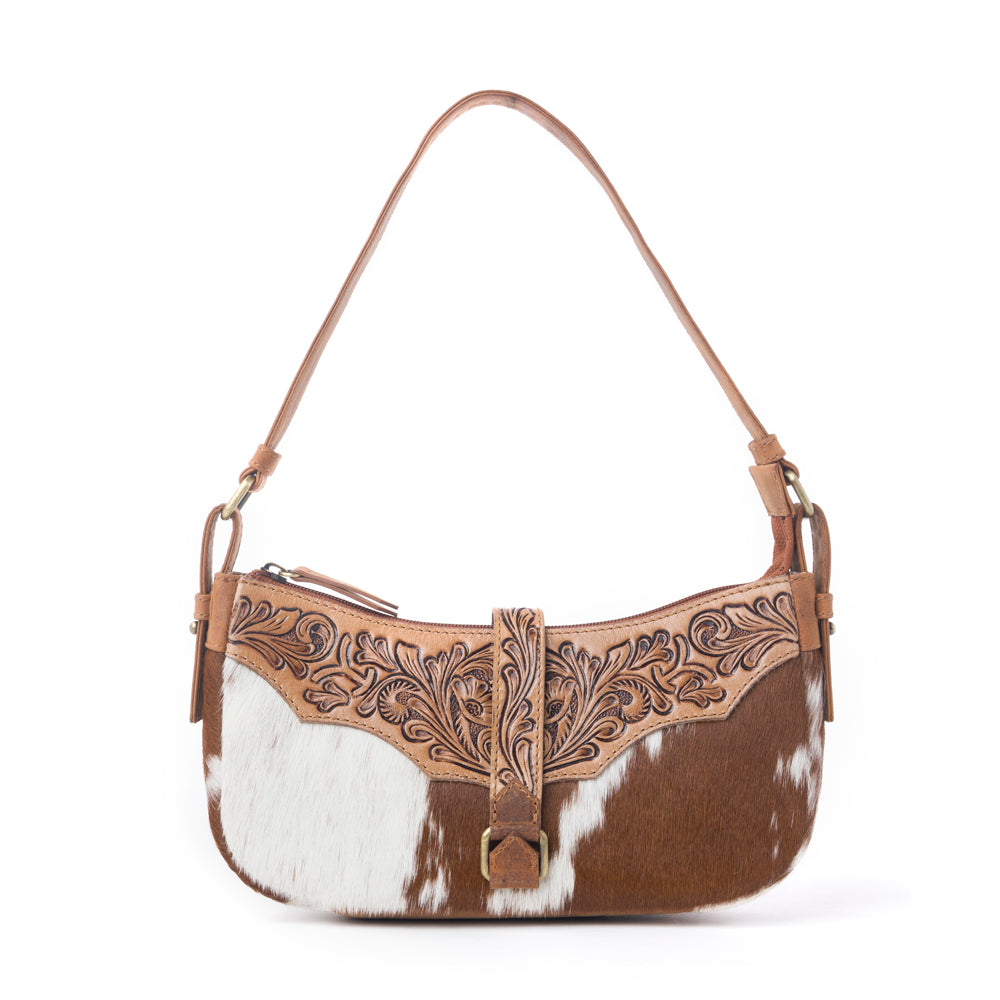 Myra Yellowstone Timberline Handtooled Bag in Walnut Brown - Myra USA