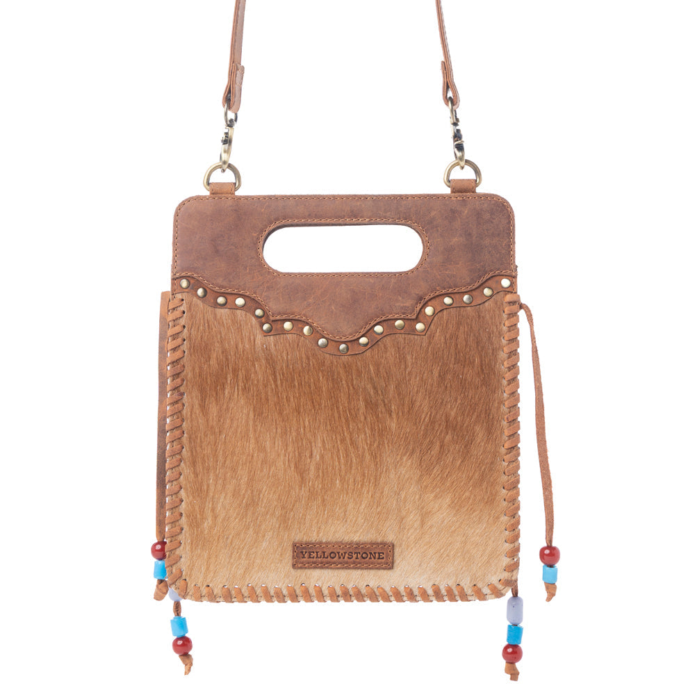 Myra Yellowstone Lone Creek Handtooled Bag in Ivory Mahogany - Myra USA