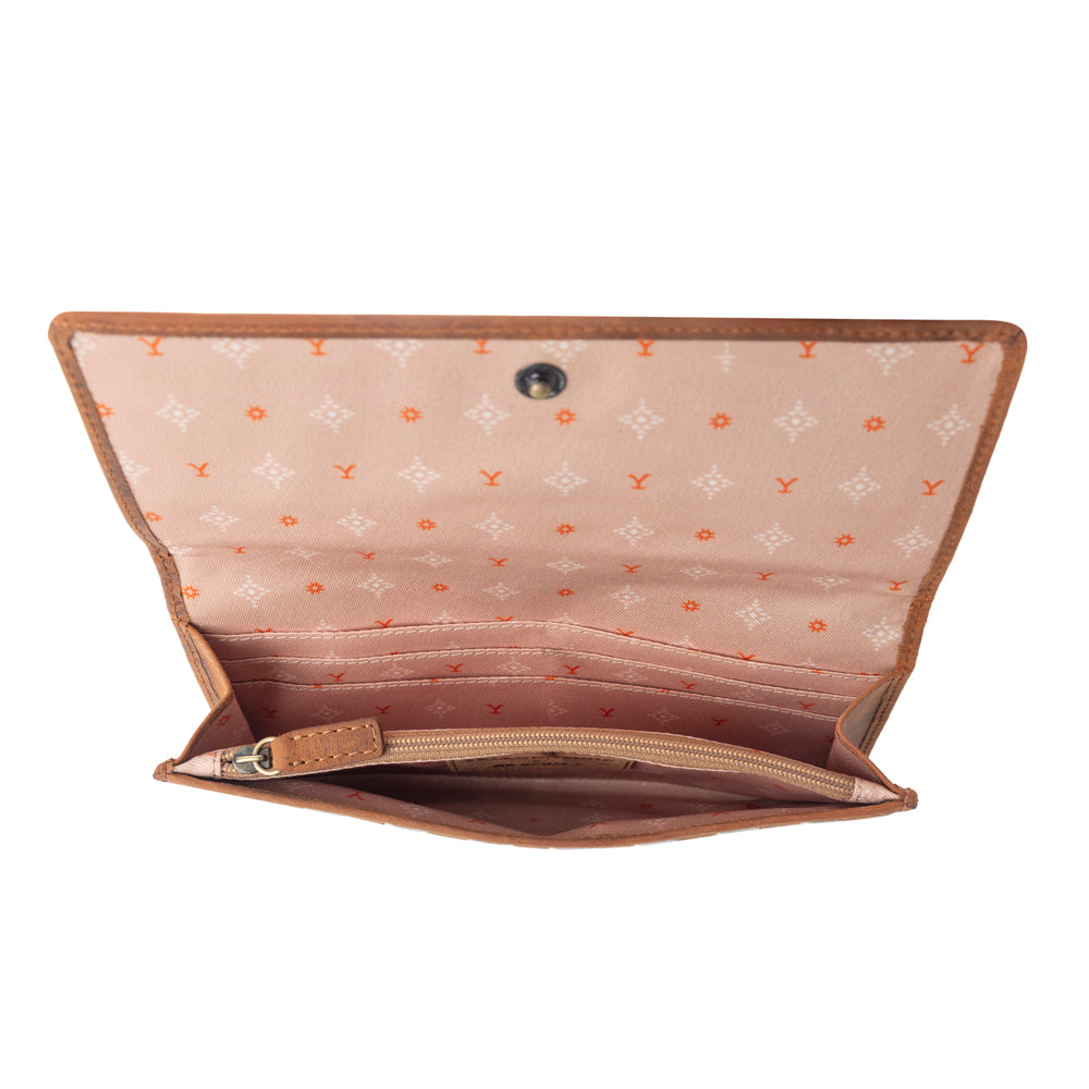 Myra Yellowstone Sienna Stockyard Hairon Leather Women’s Purse in Cream Cocoa - Myra USA