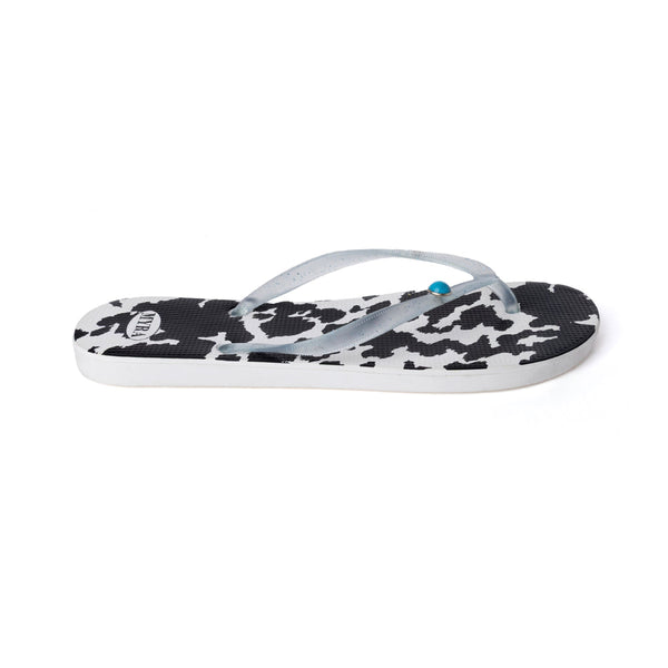 Myra Shadow Ranch Cowhide Slippers in Stormhorn Black - Myra USA