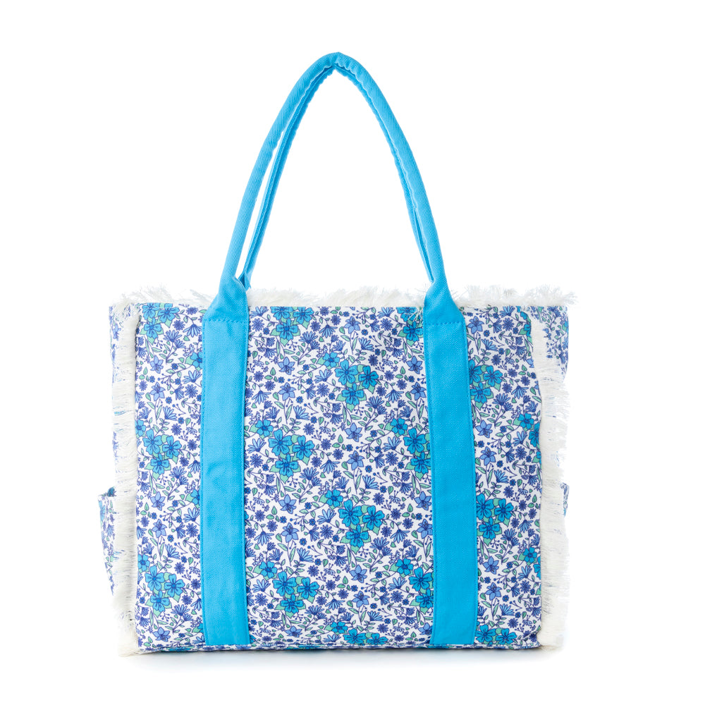 Shoreline Weekender Bag with Beach Mat in Cobalt Sky - Myra USA