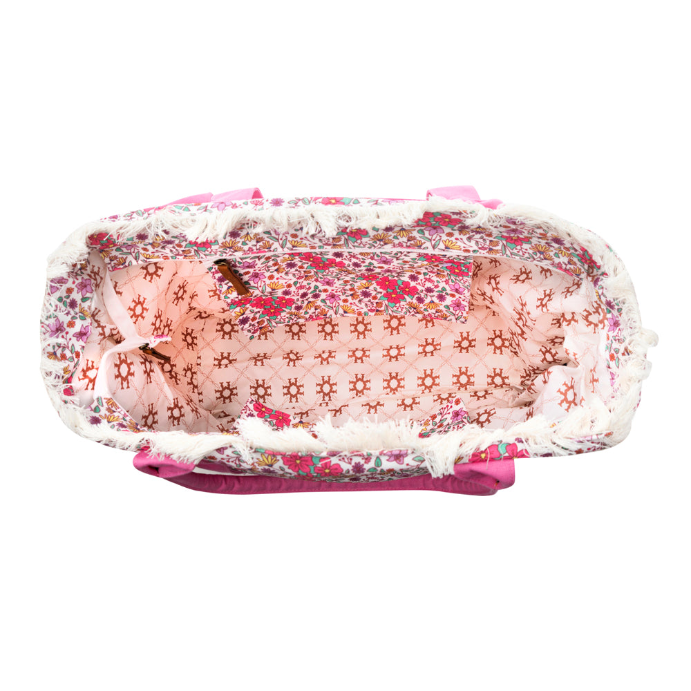 Shoreline Weekender Bag with Beach Mat in Sage Rose - Myra USA