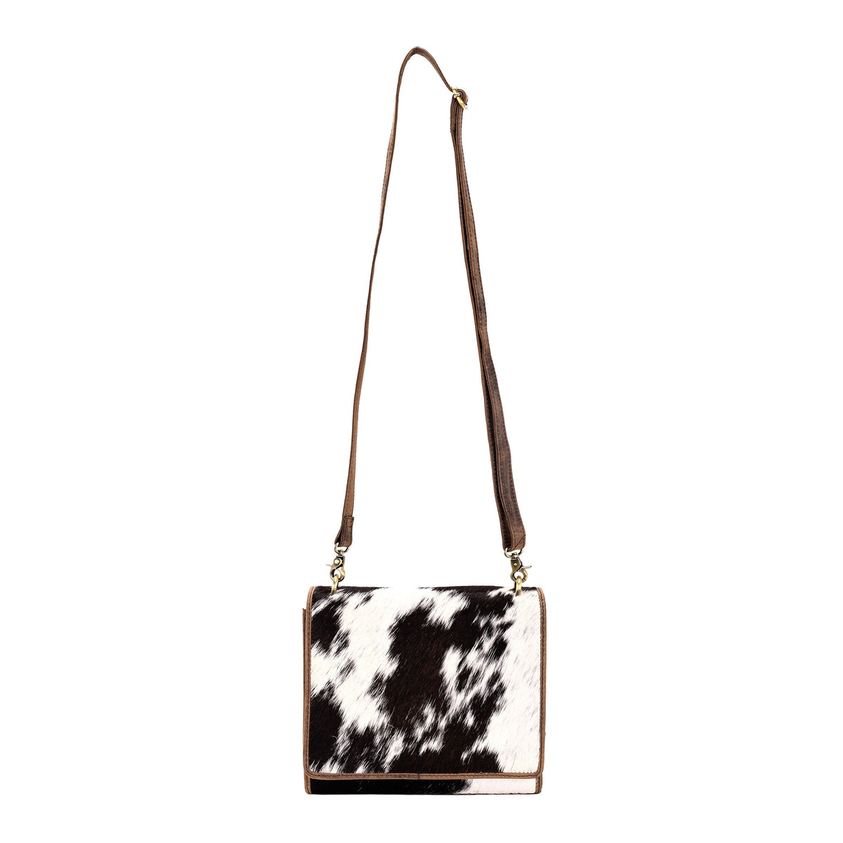 Myra Hollowbend Crossbody Bag for Women in brown and white with hair on and leather strap - Myra USA